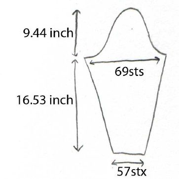 Sleeve diagram example Schematic of a sleeve shape measuring 9.44 inches wide and 16.53 inches tall.